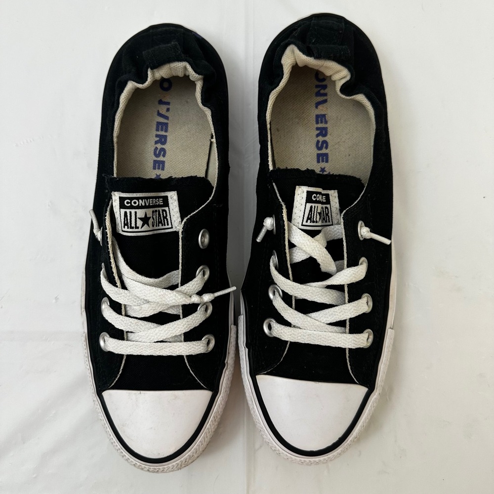 Converse Chuck Taylor All Star Shoreline Black White Slip On Sneakers Womens - Picture 8 of 9